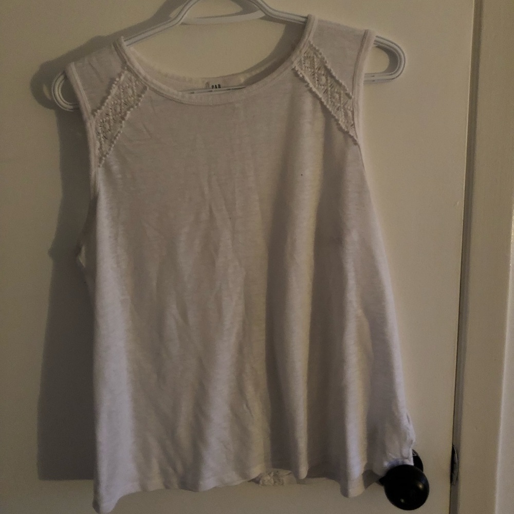 Gap cotton tank top with lace detail